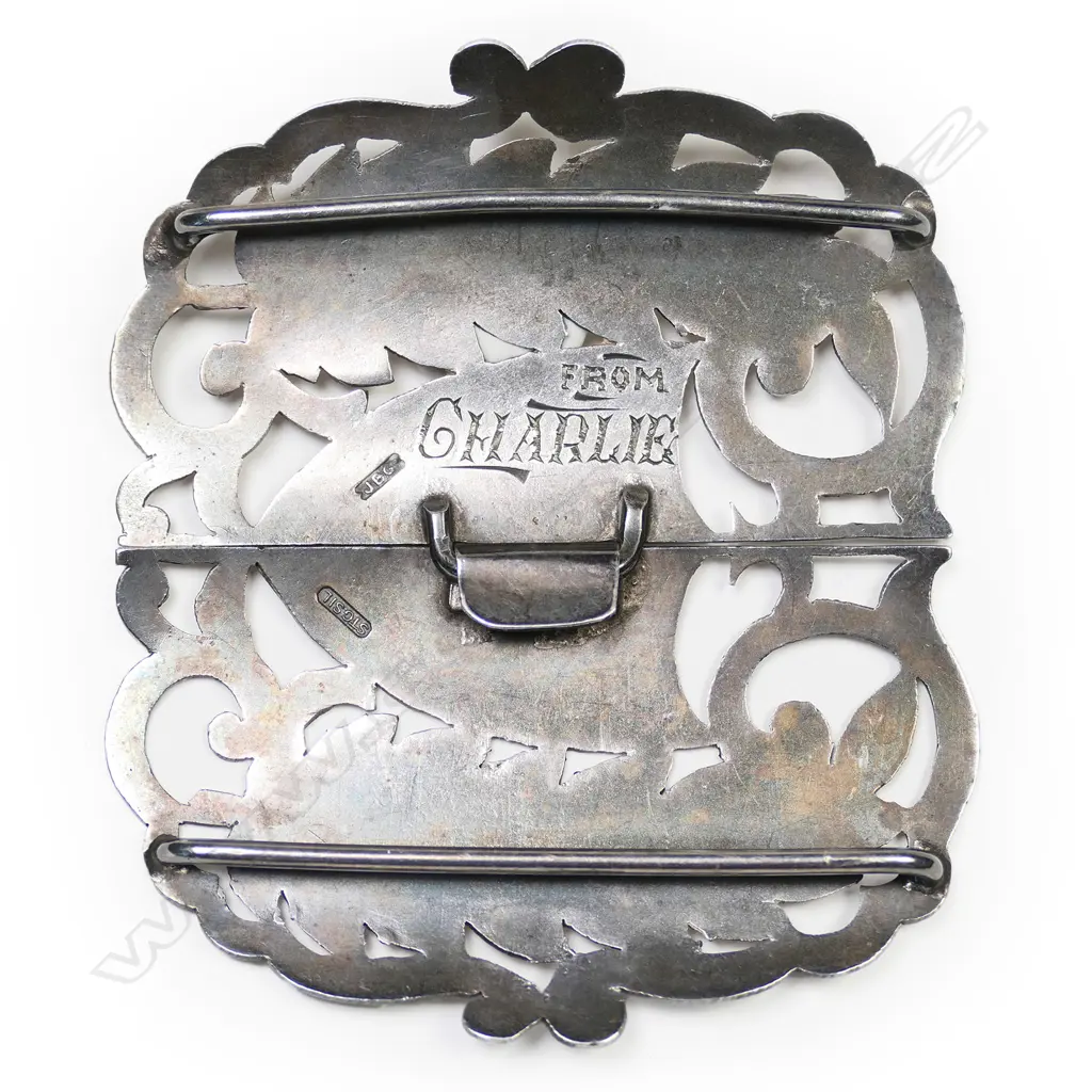 John Gerrard (Palmerston North) late 19thC silver belt buckle, Image 1++